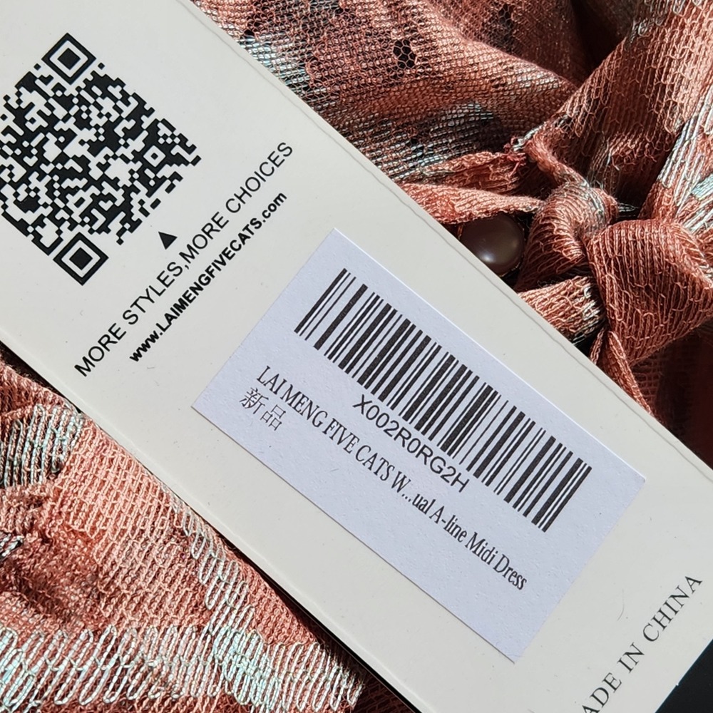 NWT Lai Meng Five Cats Midi Dress Asia US Size 10 Vintage Style Secretary - Picture 5 of 11